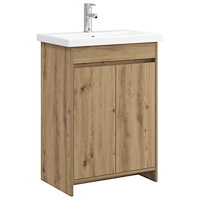 vidaXL Badrumsmöbelset Artisan-ek 61 x 40 x 84,5 cm Konstruerat trä