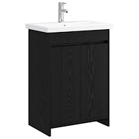 vidaXL Badrumsmöbelset Svart ek 81 x 40 x 84,5 cm Konstruerat trä