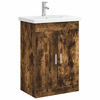 vidaXL Badrumsmöbelset Rökt ek 61 x 40 x 84,5 cm Konstruerat trä