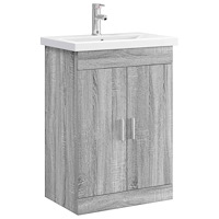vidaXL Badrumsmöbelset Grå Sonoma 61 x 40 x 84,5 cm Konstruerat trä