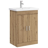 vidaXL Badrumsmöbelset Artisan-ek 61 x 40 x 84,5 cm Konstruerat trä