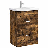 vidaXL Badrumsmöbelset Rökt ek 61 x 40 x 84,5 cm Konstruerat trä