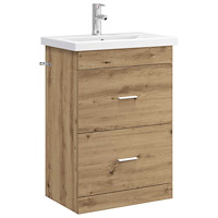 vidaXL Badrumsmöbelset Artisan-ek 61 x 40 x 84,5 cm Konstruerat trä