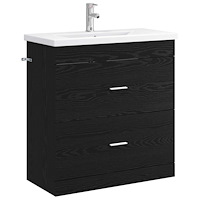 vidaXL Badrumsmöbelset Svart ek 81 x 40 x 84,5 cm Konstruerat trä