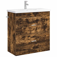 vidaXL Badrumsmöbelset Rökt ek 81 x 40 x 84,5 cm Konstruerat trä