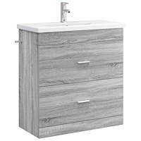 vidaXL Badrumsmöbelset Grå Sonoma 81 x 40 x 84,5 cm Konstruerat trä