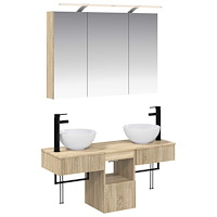 vidaXL Badrumsskåpsset 4 pcs Sonoma-ek 100 x 14,5 x 70 cm