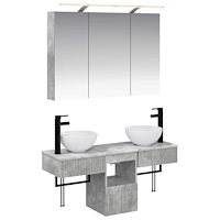 vidaXL Badrumsskåpsset 4 pcs Betonggrå 100 x 14,5 x 70 cm