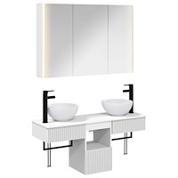 vidaXL Badrumsskåpsset 4 pcs Vit 103,5 x 15,5 x 70 cm Konstruerat trä