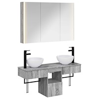 vidaXL Badrumsskåpsset 4 pcs Grå Sonoma 103,5 x 15,5 x 70 cm