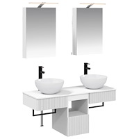 vidaXL Badrumsskåpsset 5 pcs Vit 40 x 10,5 x 60,5 cm Konstruerat trä