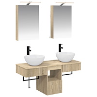 vidaXL Badrumsskåpsset 5 pcs Sonoma-ek 40 x 10,5 x 60,5 cm