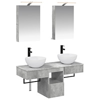 vidaXL Badrumsskåpsset 5 pcs Betonggrå 40 x 10,5 x 60,5 cm