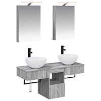 vidaXL Badrumsskåpsset 5 pcs Grå Sonoma 40 x 10,5 x 60,5 cm