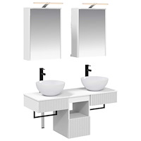 vidaXL Badrumsskåpsset 5 pcs Vit 43 x 16 x 62,5 cm Konstruerat trä