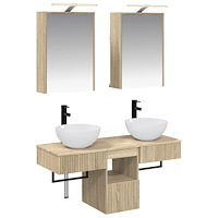 vidaXL Badrumsskåpsset 5 pcs Sonoma-ek 43 x 16 x 62,5 cm