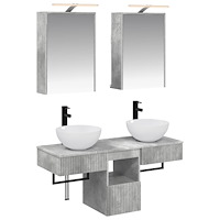 vidaXL Badrumsskåpsset 5 pcs Betonggrå 43 x 16 x 62,5 cm