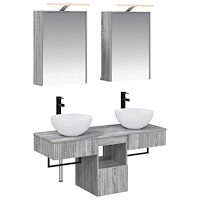 vidaXL Badrumsskåpsset 5 pcs Grå Sonoma 43 x 16 x 62,5 cm