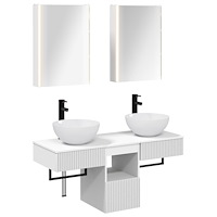 vidaXL Badrumsskåpsset 5 pcs Vit 43 x 11,5 x 60,5 cm Konstruerat trä