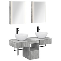 vidaXL Badrumsskåpsset 5 pcs Betonggrå 43 x 11,5 x 60,5 cm