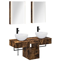 vidaXL Badrumsskåpsset 5 pcs Rökt ek 43 x 11,5 x 60,5 cm