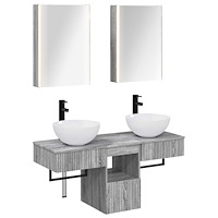 vidaXL Badrumsskåpsset 5 pcs Grå Sonoma 43 x 11,5 x 60,5 cm