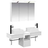 vidaXL Badrumsskåpsset 4 pcs Vit 100 x 14,5 x 70 cm Konstruerat trä