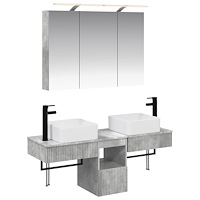 vidaXL Badrumsskåpsset 4 pcs Betonggrå 100 x 14,5 x 70 cm