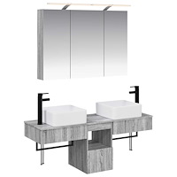 vidaXL Badrumsskåpsset 4 pcs Grå Sonoma 100 x 14,5 x 70 cm