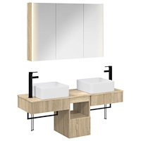 vidaXL Badrumsskåpsset 4 pcs Sonoma-ek 103,5 x 15,5 x 70 cm