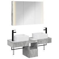 vidaXL Badrumsskåpsset 4 pcs Betonggrå 103,5 x 15,5 x 70 cm