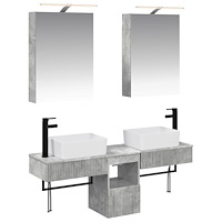 vidaXL Badrumsskåpsset 5 pcs Betonggrå 50 x 14,5 x 70 cm