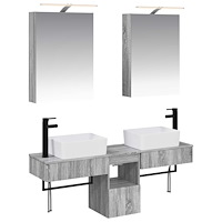 vidaXL Badrumsskåpsset 5 pcs Grå Sonoma 50 x 14,5 x 70 cm