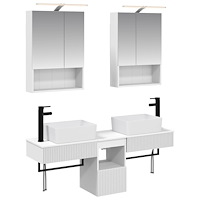 vidaXL Badrumsskåpsset 5 pcs Vit 50 x 14,5 x 70 cm Konstruerat trä