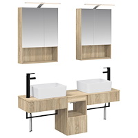 vidaXL Badrumsskåpsset 5 pcs Sonoma-ek 50 x 14,5 x 70 cm