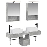 vidaXL Badrumsskåpsset 5 pcs Betonggrå 50 x 14,5 x 70 cm