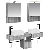 vidaXL Badrumsskåpsset 5 pcs Grå Sonoma 50 x 14,5 x 70 cm