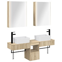 vidaXL Badrumsskåpsset 5 pcs Sonoma-ek 53 x 15,5 x 70 cm