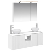 vidaXL Badrumsskåpsset 4 pcs Vit 100 x 14,5 x 70 cm Konstruerat trä