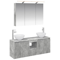 vidaXL Badrumsskåpsset 4 pcs Betonggrå 100 x 14,5 x 70 cm