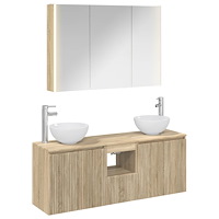 vidaXL Badrumsskåpsset 4 pcs Sonoma-ek 103,5 x 15,5 x 70 cm