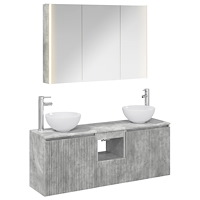vidaXL Badrumsskåpsset 4 pcs Betonggrå 103,5 x 15,5 x 70 cm