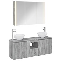 vidaXL Badrumsskåpsset 4 pcs Grå Sonoma 103,5 x 15,5 x 70 cm