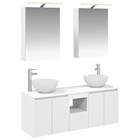 vidaXL Badrumsskåpsset 5 pcs Vit 50 x 14,5 x 70 cm Konstruerat trä