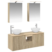 vidaXL Badrumsskåpsset 5 pcs Sonoma-ek 50 x 14,5 x 70 cm