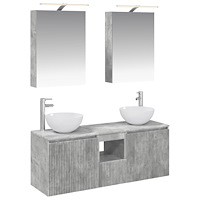 vidaXL Badrumsskåpsset 5 pcs Betonggrå 50 x 14,5 x 70 cm
