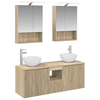 vidaXL Badrumsskåpsset 5 pcs Sonoma-ek 50 x 14,5 x 70 cm