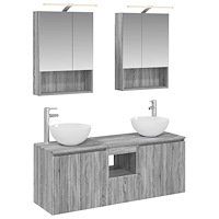 vidaXL Badrumsskåpsset 5 pcs Grå Sonoma 50 x 14,5 x 70 cm