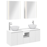vidaXL Badrumsskåpsset 5 pcs Vit 53 x 15,5 x 70 cm Konstruerat trä