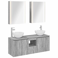 vidaXL Badrumsskåpsset 5 pcs Grå Sonoma 53 x 15,5 x 70 cm